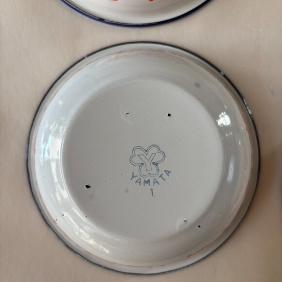 Vintage Enamel Floral Bowls - Set of 4 - Picture 12 of 14
